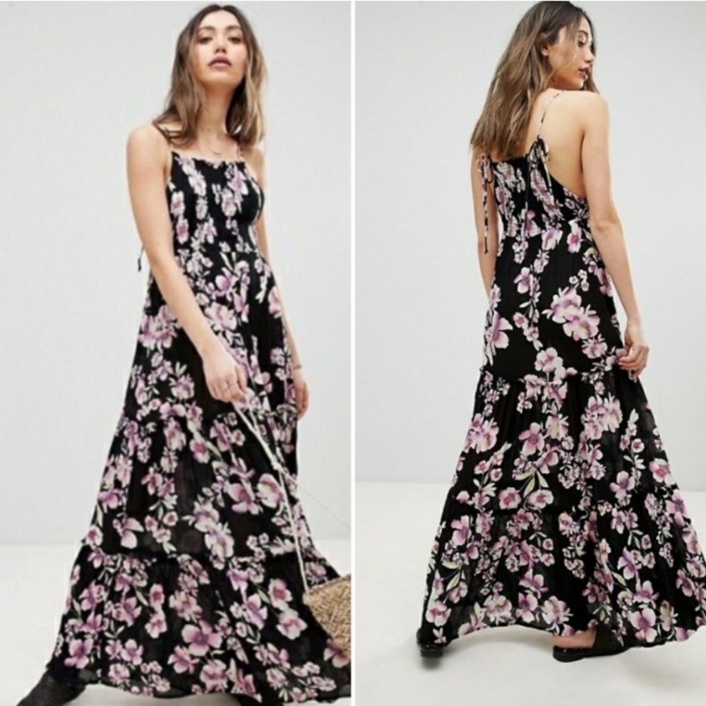 NWT FREE PEOPLE GARDEN PARTY FLORAL MAXI DRESS Boho Cottagecore Romantic